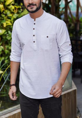White Demanding Cotton Katua for Men_img_0
