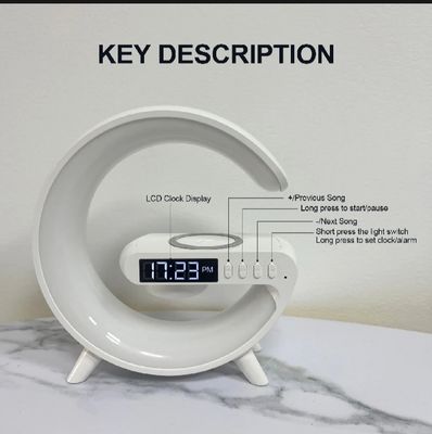 [G] Wireless charger Atmosphere Lamp Mini Led table lamp Bluetooth speaker google clock_img_1