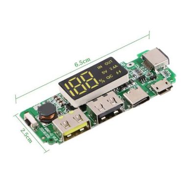 LED Dual USB 5V 2.4A Micro/Type-C USB 18650 Fast Charging Power Bank Circuit | Charger Board with Protection_img_1