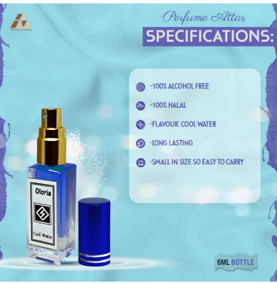 Cool Water Perfume Attar - 6ml of Alcohol-Free Fragrance - Dive into a Refreshing and Invigorating Scent_img_1