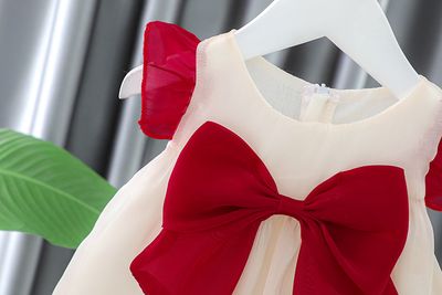 Baby Girl Ruffle Sleeve Big Bow Summer Party Dress (6 Months – 3 Years)_img_4