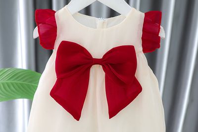 Baby Girl Ruffle Sleeve Big Bow Summer Party Dress (6 Months – 3 Years)_img_5