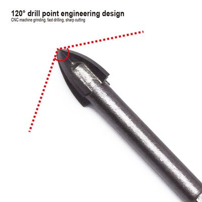 HARDEN Glass & Tiles Drill Bit ( 3 | 4 | 5 | 6 | 7 | 8 | 10 | 12mm ), porcelain marble tile glass drilling Hex shank cross tip drill bit; 613103 - 613112_img_2