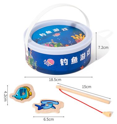 Baby Wooden Magnetic Fishing Games for Educational Toys Sets (31 pcs Fish and 2 Rod)_img_9