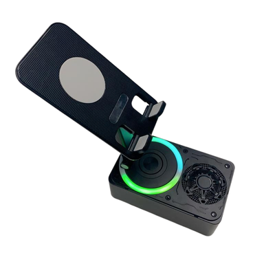 K98 Rotating Foldable Phone Stand with Bluetooth Speaker | 360° Sound & Universal Desk Holder_img_2