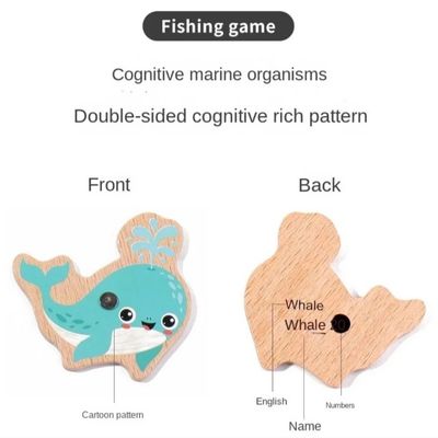 Baby Wooden Magnetic Fishing Games for Educational Toys Sets (31 pcs Fish and 2 Rod)_img_3