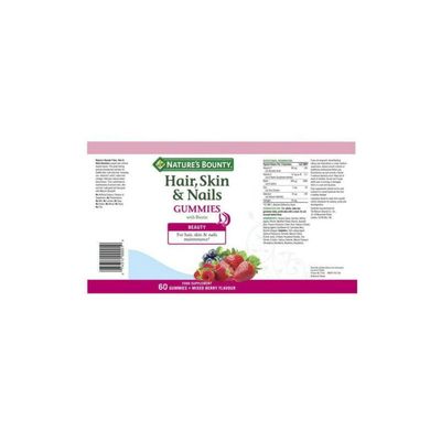 Nature’s Bounty Hair, Skin & Nails With Biotin 60 Mixed Berry Flavour Gummies_img_1