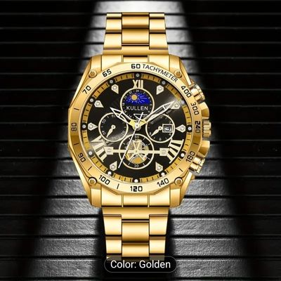 New Men's Business Casual Date Round Quartz Watch Best Choice for Valentine's Day, Easter, Halloween, Ramadan, Birthday, New Year and Christmas Gifts_img_2