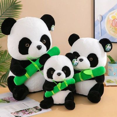 Bamboo panda plush toy simulation giant panda doll kids birthday gift