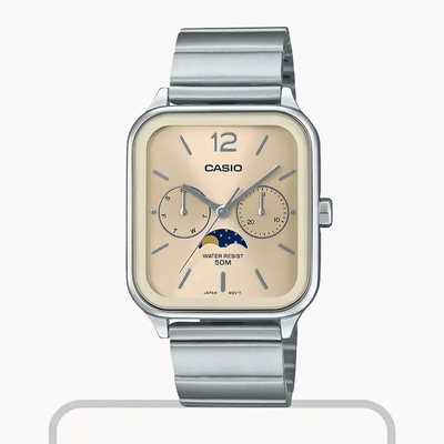 Casio Enticer Moon Phase Champagne Dial Men's Watch- MTP-M305D-9AV_img_0