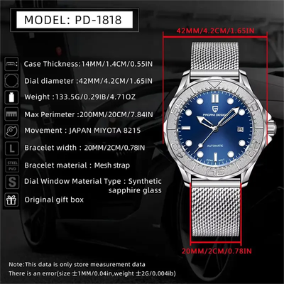 Pagani Design Automatic Mesh Strap Men's Watch- PD-1818_img_3