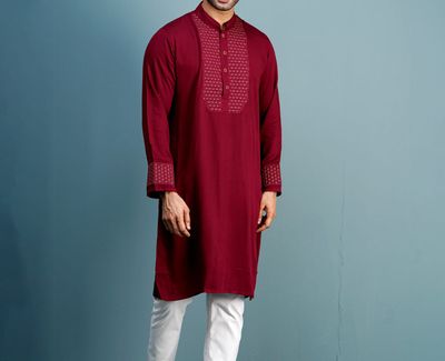 Stylish  and Premium  Best Quality Embroidery Panjabi_img_2