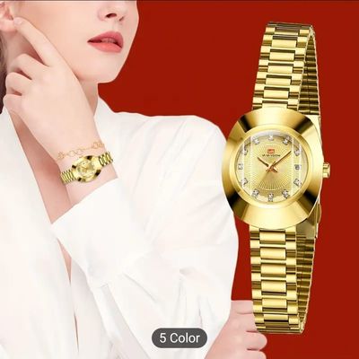 Luxury Golden Stainless Steel Watch for Men Premium Quality Crystal Studded Dial Watch for Boys New Fashion Watch for 44_img_0