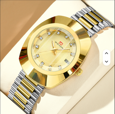 Luxury Golden Stainless Steel Watch for Men Premium Quality Crystal Studded Dial Watch for Boys New Fashion Watch for 45_img_1