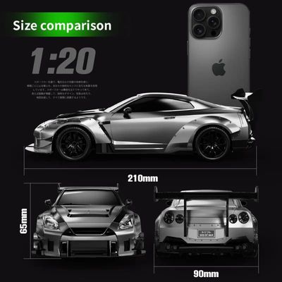 Nissan GT-R (R35) 4WD RC Drift Car With Tires & Traffic Cones_img_3