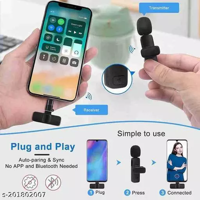 K8 Wireless Microphone for YouTube Vlogging, Video Recording Online Classes with Noise Cancellation Mic Supports_img_1