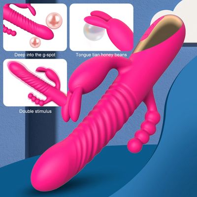 Thrusting Dildo Rabbit Vibrator Sucking Clitoral G spot Anal Anus Stimulator 3 In 1 Anal Vibrator Masturbator Sex Toys For Women_img_0