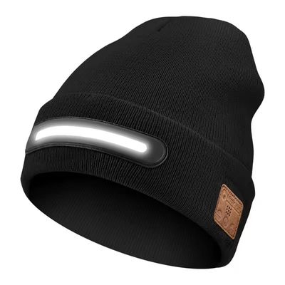 M1-BTD3 Rechargeable LED Light Beanie Hat Night Running Bluetooth-Compatible Music Headset Cap_img_1