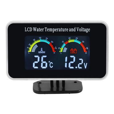 2 in 1 Car LCD Digital Gauge Voltage Pressure Water Temperature Meter