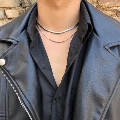 double layer snake bone thin necklace