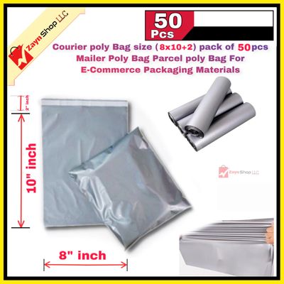 Courier poly Bag size (8x10+2) pack of 50 pcs Mailer Poly Bag Parcel poly Bag For E-Commerce Packaging Materials_img_0