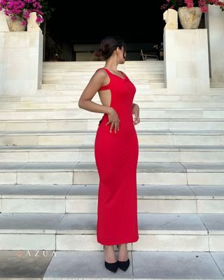 Harper Bodycon Maxi Dress- Lipstick Red_img_1