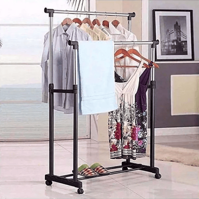 Double Pole Cloth Hanger Stainless Steel_img_1