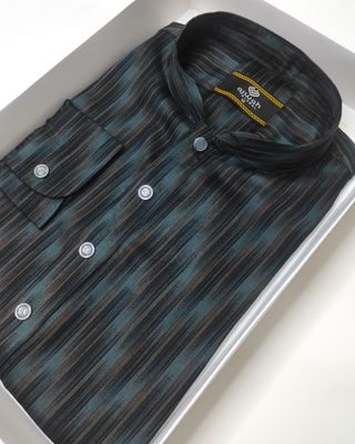 Midnight Slate Snap Button Cuff Panjabi_img_1