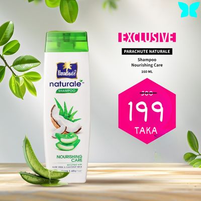 Parachute Naturale Nourishing Care Shampoo with Aloe Vera & Coconut Milk, For Strong & Silky Hair, Smoothens Hair, Paraben Free, 100% Vegan, All Hair Types, 160 ml_img_0