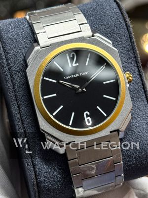 UNIVERSE POINT ULTRA SLIM OCTAGONAL TWO TONE CASE BLACK DIAL | UP3949-1205B_img_1