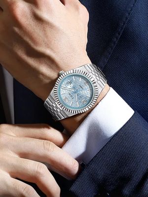 TOMI T-311 Men's Luxury Stainless Steel Watch Gift Box Set (Ice Blue)_img_4