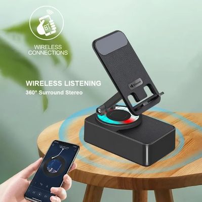 KISONLI M-1 Wireless Folding Bracket RGB Bluetooth Speaker With 360 Degree Phone Holder Stand_img_0