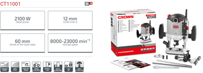 CROWN Professional Plunge Router, 2100W, 12mm; CT11001_img_2
