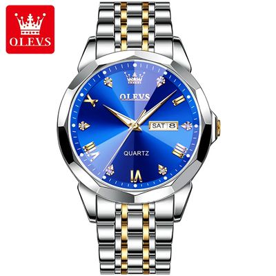 OLEVS 9931G New Exclusive Design Quartz Watch for Men Royal blue_img_1