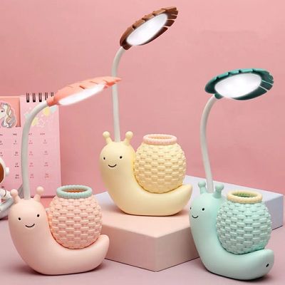 Kids Cute Snail LED Desk Light Study Night Table Lamp with USB Charging Cable-Best Rate_img_2