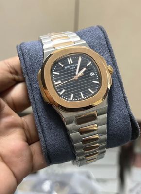 PATEK AUTO (AAA) TWO TONE BLACK DIAL ROSE GOLD BEZEL_img_0