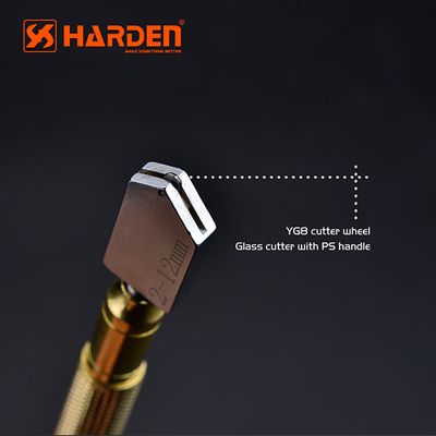 HARDEN Glass Cutter (Auto-Oil), 175mm, Manual Professional Glass Cutting Tool Auto Oil Glass Cutter YG8 Cutter Wheel; 570352_img_2