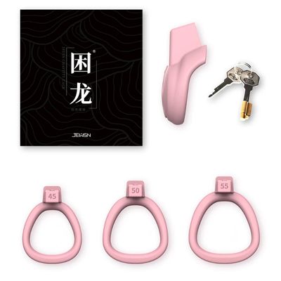 Chastity Lock for Men Chaste and Breathable Cobra Penis Fake Female Ring Masturbator Sex Toy CD Lock Three Rings Chastity Cage_img_3