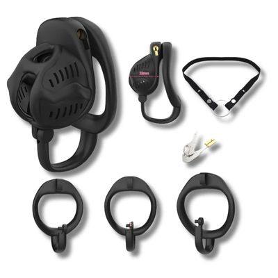 25 Male Chastity Set with Hook Honeycomb Texture 3 Size Cock Rings Adjustable Belt Breathable Chastity Cage for Men Sex Toys 18+_img_13
