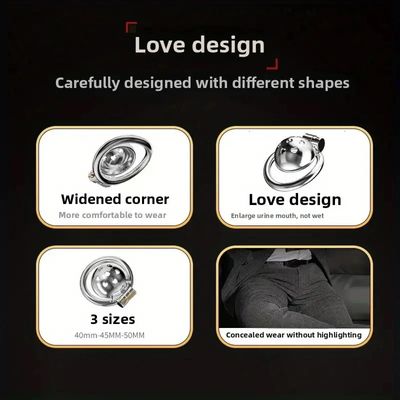 Male Heart Shaped Pot Lid Chastity Cage with Penis Ring High Quality Stainles Steel Male Chastity Device Security Lock Adult Toy_img_4