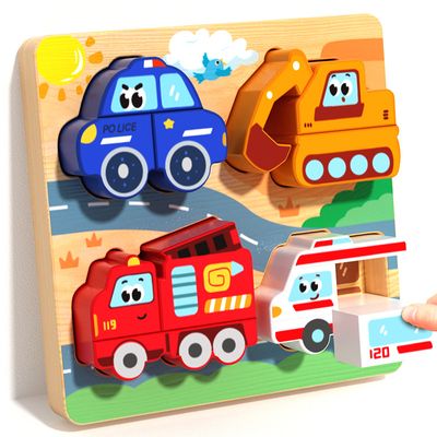 Kids Early Educational Building Block Montessori Cartoon 3D Wooden Puzzle Set for your BABY'S Concentration_img_10