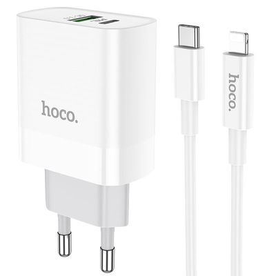 Hoco C80A 20w Charger And Type-C To Lightning Cable_img_2