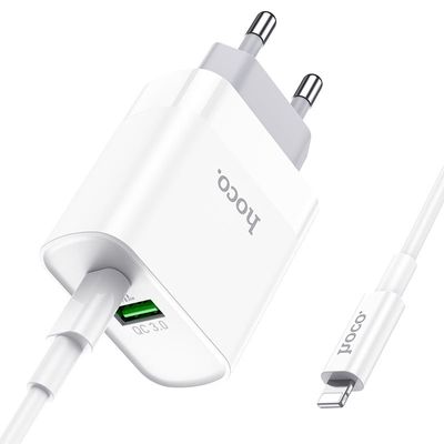 Hoco C80A 20w Charger And Type-C To Lightning Cable_img_3