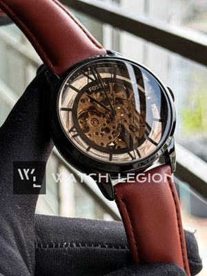 FOSSIL AUTO SKELETON LIGHT BROWN BELT BLACK CASE_img_1