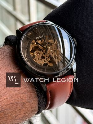 FOSSIL AUTO SKELETON LIGHT BROWN BELT BLACK CASE_img_2