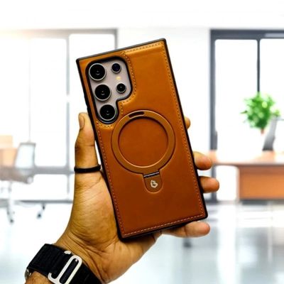 Suitable Magsafe Supported Ring Stand Business leather Case For Samsung Galaxy S25 Ultra S24 Ultra S23 Ultra S22 Ultra_img_1