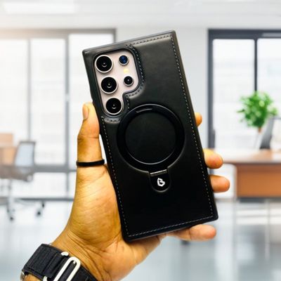 Suitable Magsafe Supported Ring Stand Business leather Case For Samsung Galaxy S25 Ultra S24 Ultra S23 Ultra S22 Ultra_img_2