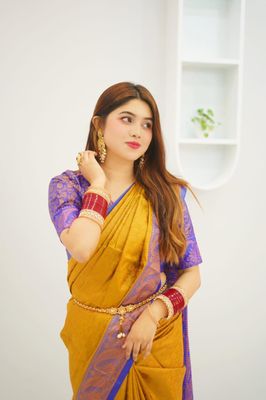 KanakNeela – Royal Mustard Kanjivaram Silk Sharee with Blouse Piece_img_0