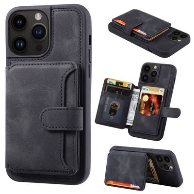Genuine Leather Attached Wallet Card Holder Premium Case_img_5