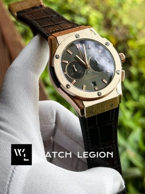 HUBLOT CLASSIC FUSION ROSE GOLD CASE BLACK BELT GREY DIAL LEATHER TEXTURE_img_0